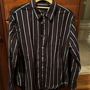 RAG & BONE
Men’s striped button down cotton Shirt, size L Light blue/navy/red